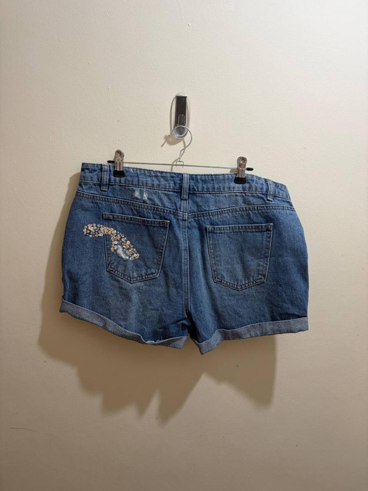 george denim mini shorts  - vintage y2k mcbling 2000s - estimate size 12