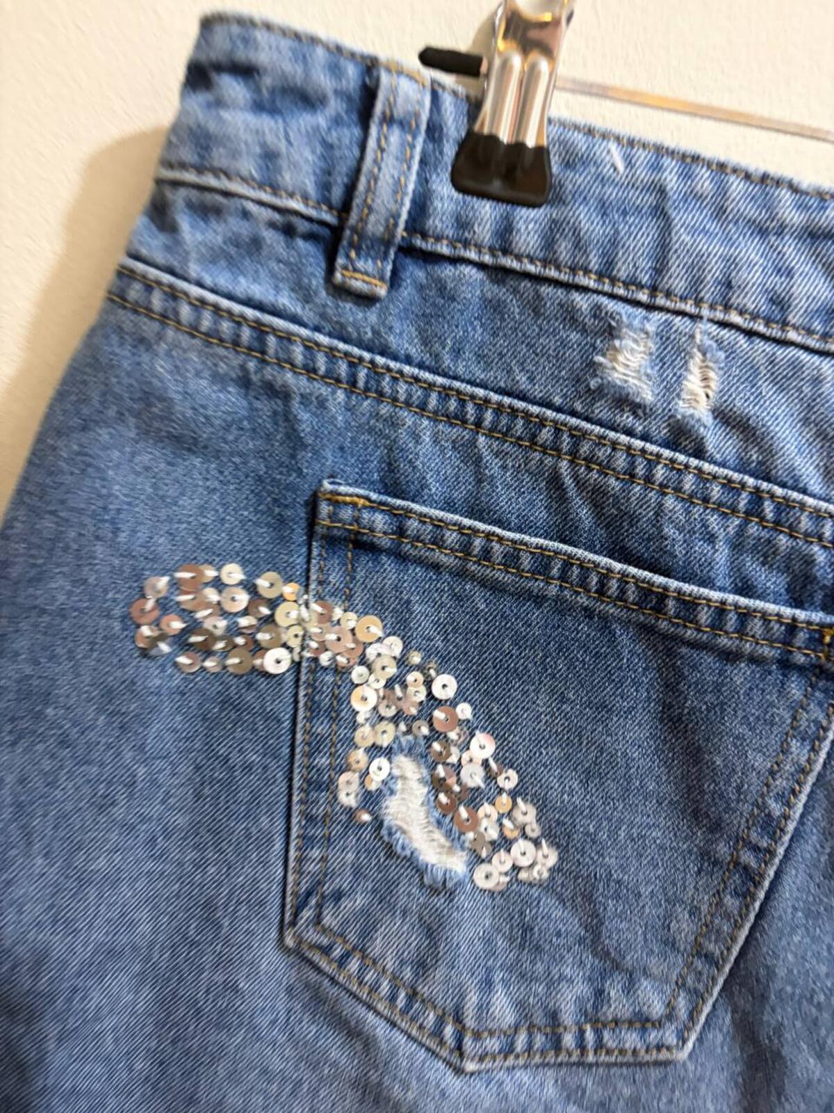 george denim mini shorts  - vintage y2k mcbling 2000s - estimate size 12