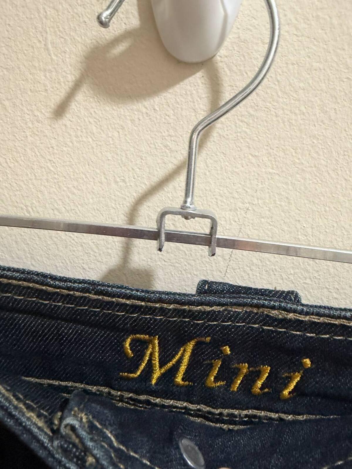 denim mini skirt  - vintage y2k mcbling 2000s - size estimated 12