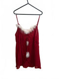 estimate medium red satin fluffy babydoll top vintage y2k 2000s mcbling