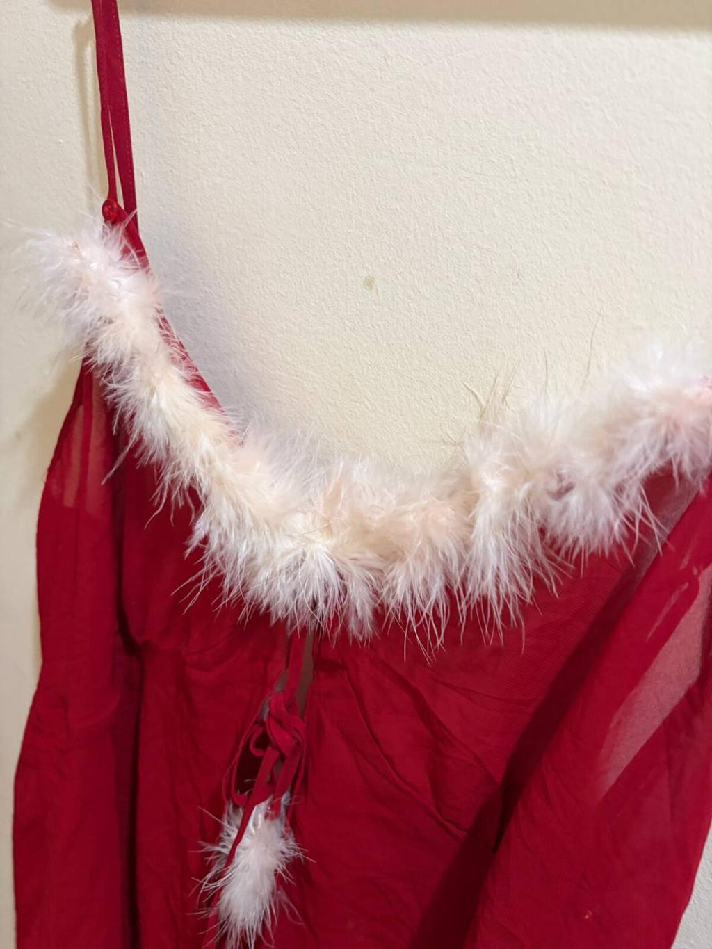 estimate medium red satin fluffy babydoll top vintage y2k 2000s mcbling