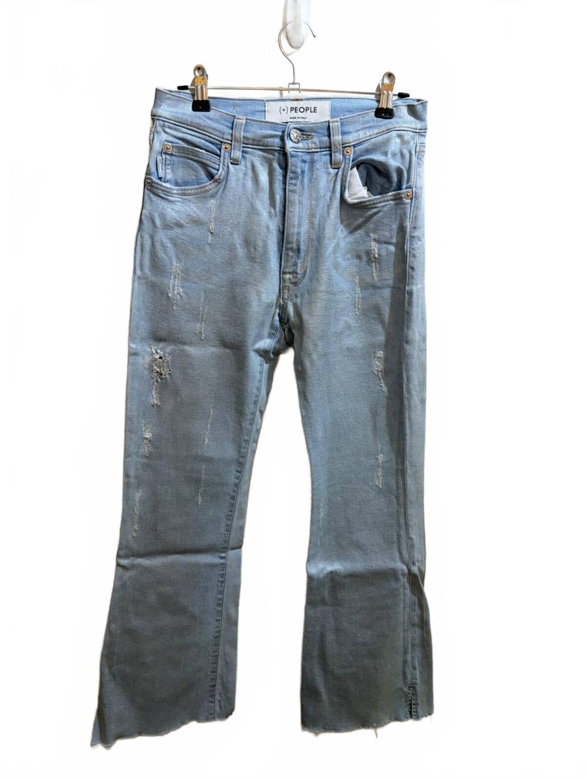 italian +people denim y2k vintage 2000s blue flared jeans size est 8