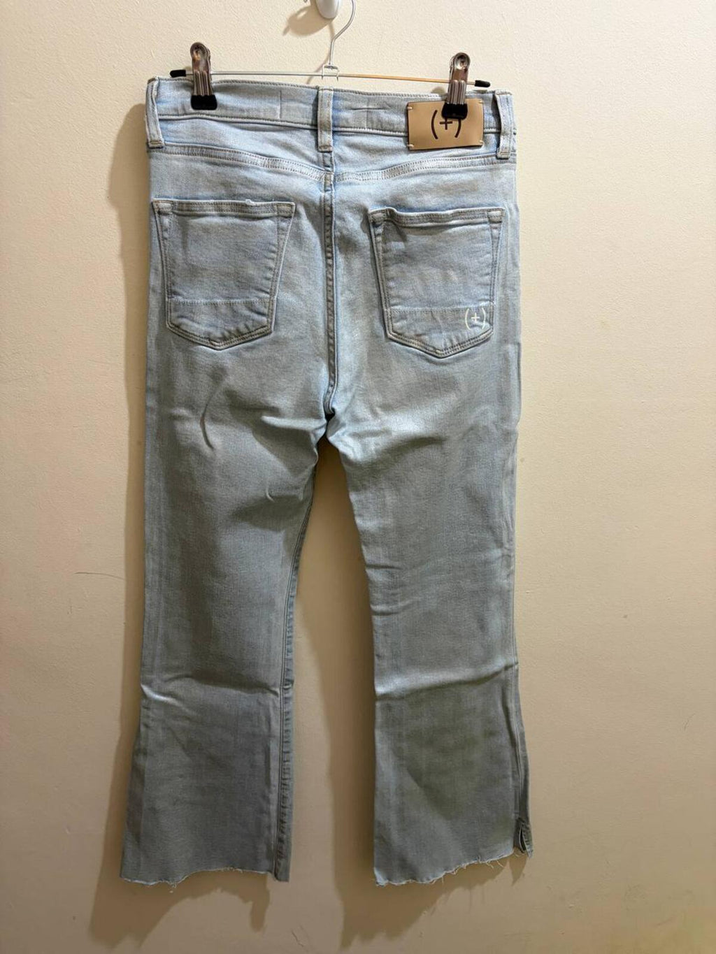 italian +people denim y2k vintage 2000s blue flared jeans size est 8